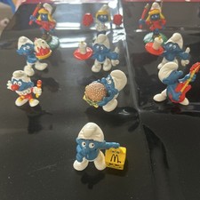 Ten Vintage Smurfs McDonald’s Happy Meal Peyo Toy Figures