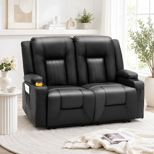 Black seat loveseat - black,