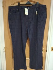 Check Stretch Jeans Navy Size