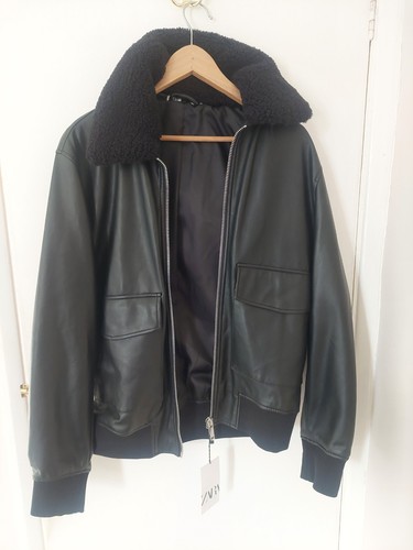 Zara men faux leather jacket - men's,