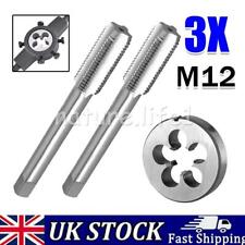 3PCS M12 x 1mm Metric Tap and Die Set HSS Machine Thread Tap Round Die UK New-