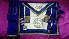 masonic RAOB Grand Council KOM regalia: apron, sash, collarette, silver medal
