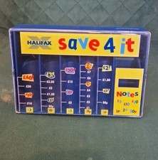 Vintage, Halifax Save 4 It,  Money Box Coin Sorter , Blue Retro Savings 