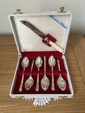 Vintage Boxed Grapefruit Set in Yeoman Plate EPNS & Stainless Steel