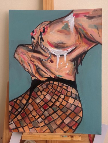 Ooak original acrylic painting - original,