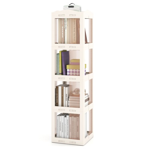 Foldable rotating bookshelf - foldable,