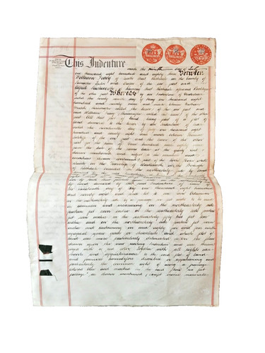 Victorian vellum indenture - victorian,