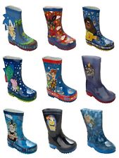BOYS OFFICIAL CHARACTER WELLIES WELLINGTON RAIN SNOW WELLY BOOTS KIDS SIZES 5-2
