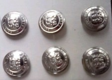 Fireman's Vintage Chrome Tunic Button's x6 [Bristol Fire Brigade].   W262e    
