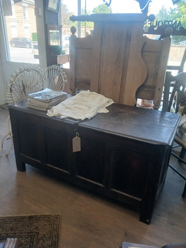 Antique oak coffer - oak,