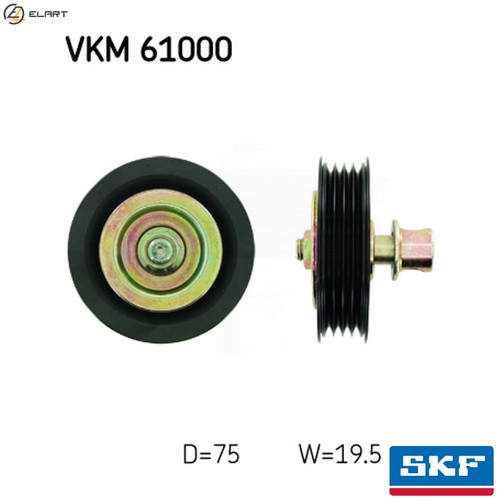 Deflectionguide pulley vribbed - pulley,