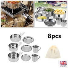 8Pcs Camping Cookware Portable