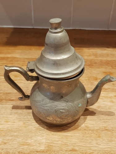 Vintage teapot metal silver - vintage,