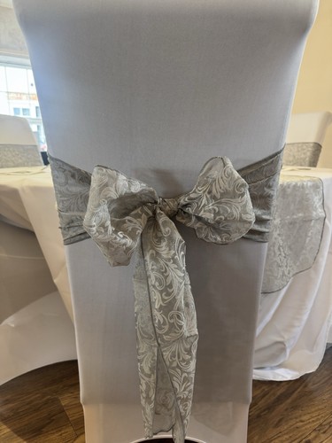 57x grey chair ribbon - chair, bows