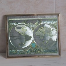 Vintage Old World Map Foil Art