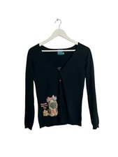 Vintage Y2K 00s Siren Sequin Dog Cardigan Beautiful Rich and Tiny Black Size S 8