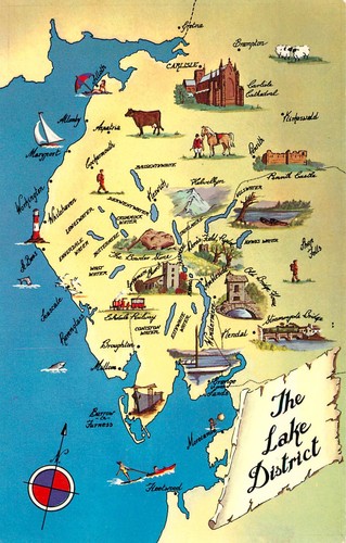The lake district map - district,