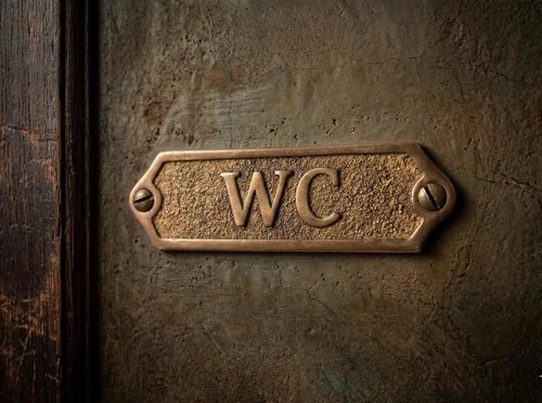 Solid brass door sign - brass,