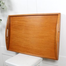 Vintage Wooden Serving Tray & Handles. Large Size. 60 x 40cm. Mid Century Vibes.