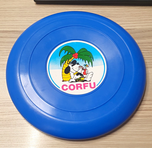 Blue plastic flying - plastic, disc