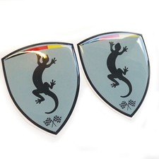 2x Wing Shields 3D Domed Gel Decal Sticker Badges Fits Audi Quattro TT A3 1