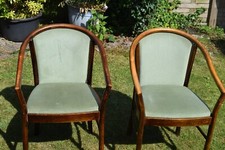 Vintage Bentwood Upholsterd chairs set of four,  60CM H. 60CM. L 55CM W. 