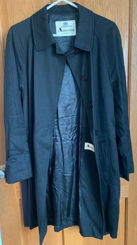 Aquascutum black trench coat - black,