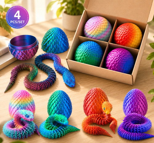 4pc printed snake egg - 3d,