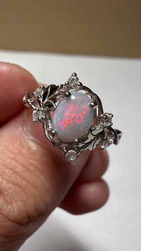 Solid opal ring natural - solid,