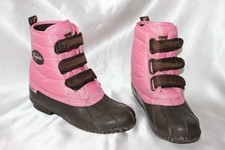 RYDALE Pink & Brown Super Soft Snow Ice Steel Shank Waterproof Rubber Boots Sz 6