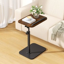Lifting Side Table 360° Swivel C Shaped End Table Sofa Reading Study Laptop Desk