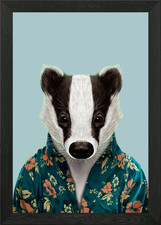 Animal Badger portrait Framed