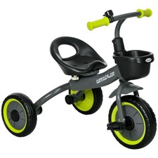 AIYAPLAY Trike W/ Adjustable Seat Basket, Kids Tricycle for 2-5 Years Old, Black