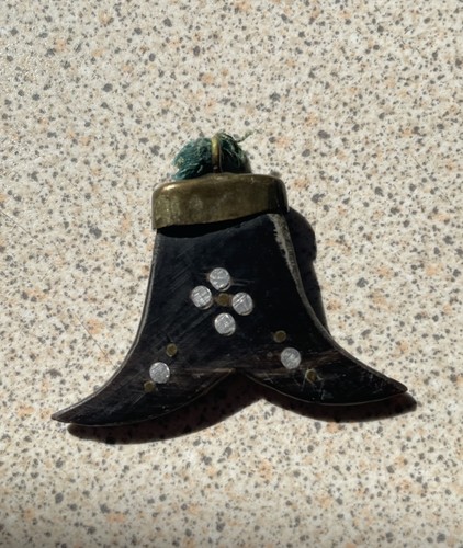 Vintage carved buffalo horn - carved,