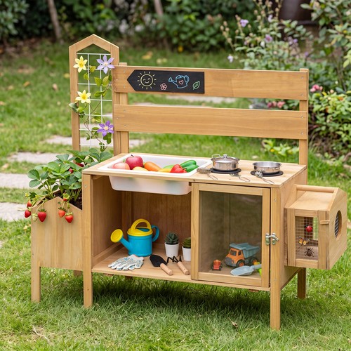 Outdoor wooden kitchen playset - outdoor,