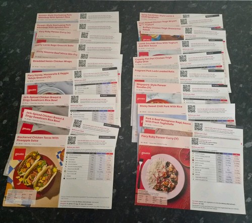 Gousto recipe cards - recipe,