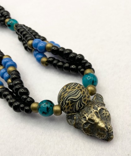 Vintage tribal brass - brass, tiger