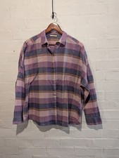 Sessun Delima Cotton check Casual SHIRT Large Pink long sleeve