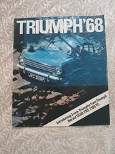 Vintage Triumph’68 Car Brochure, Herald, TR5, 1300TC, 2000, Vitesse,Spitfire,GT6
