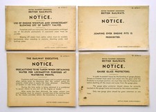 4 early British Railways locoshed card notices: jumping, gauge glasses etc.