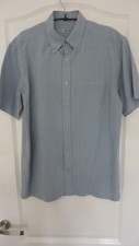 MENS LIGHT BLUE CHECKED SHORT SLEEVE SHIRT SIZE S (40" CHEST) BY RED HERRING