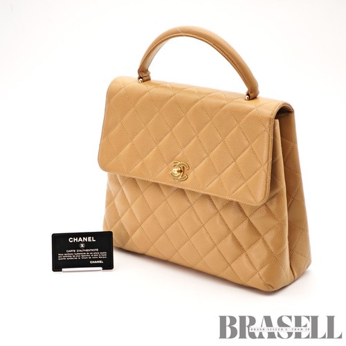 Chanel beige top - handle, flap