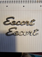 FORD Escort Vintage Script Steel Car Badge/Emblem