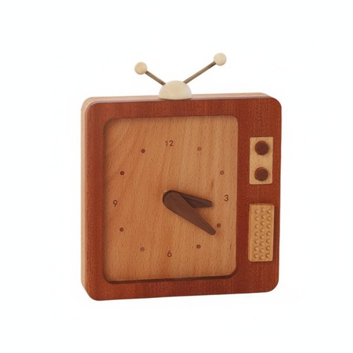 Wooden alarm timepiece warm - wooden,