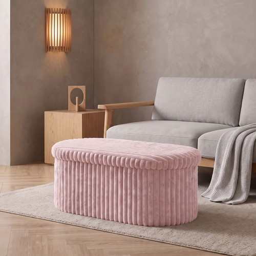 Ribbed ottoman storage - ottoman, box