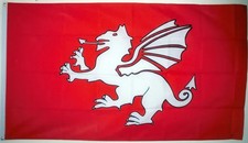 WHITE DRAGON FLAG 5' x 3' Patriot England Wessex County English St Georges Day