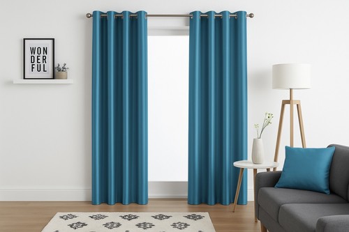 Faux silk curtains - faux, eyelet