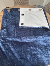 Navy Crushed Velvet Curtains