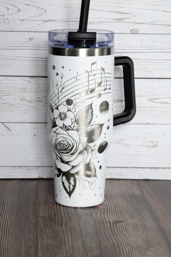 Music roses tumbler stanley - roses,