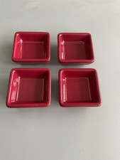 The Pampered Chef Simple Additions Petite Squares Cranberry Set of 4 No Box 6cm